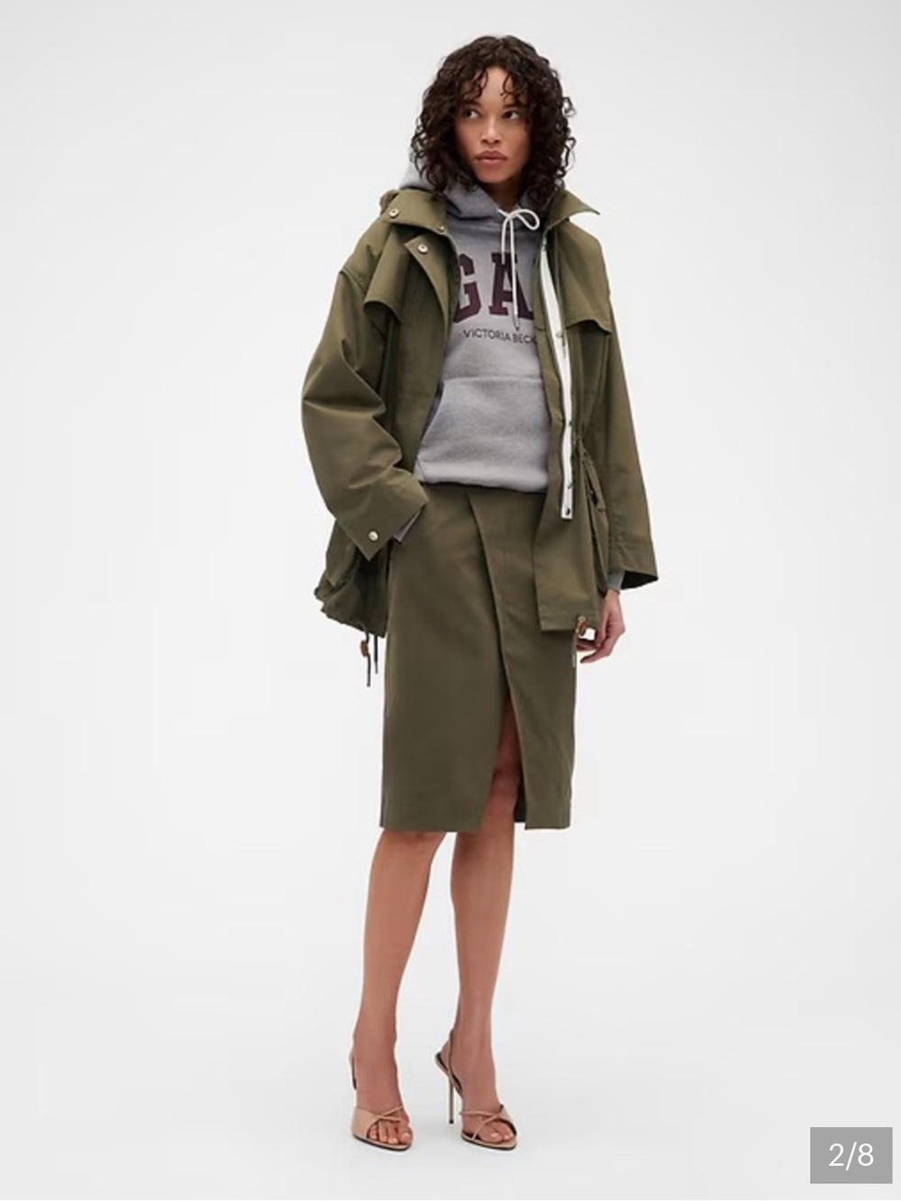 GAP x Victoria Beckham Olive Green Cargo Skirt, size 10